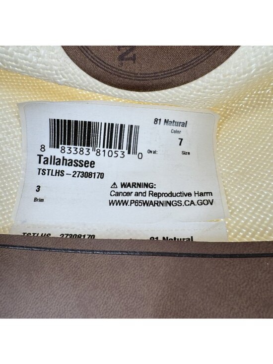 Stetson Tallahassee Shantung Straw Fedora Hat size 7 Women\'s NWOT